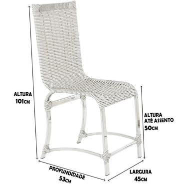 Imagem de Cadeira De Jantar Haiti Em Alumínio Polido E Fibra Sintética