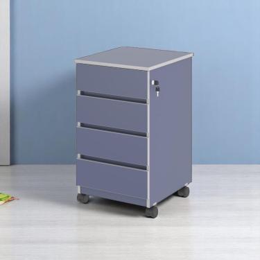 Imagem de Gaveteiro 04 Gavetas Com Trava Volunt Azul