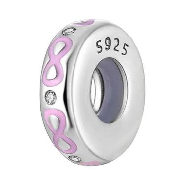 Imagem de Berloques De Silicone Com Zircônia Em Prata Esterlina 925 Para Pulseir