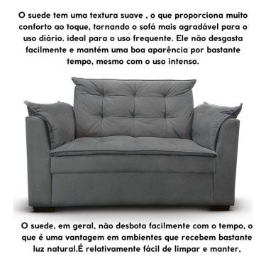 Imagem de Sofá 2 Lugares Para Sala Moderno Confortável Stella Suede Cor:cinza