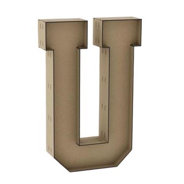 Imagem de Letra Caixa Grande U Mdf 60Cm De Altura Decoração