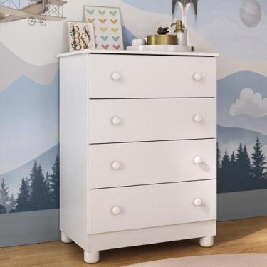 Imagem de Cômoda Infantil 65cm com 4 Gavetas Allegra Multimóveis MP4421, Branco