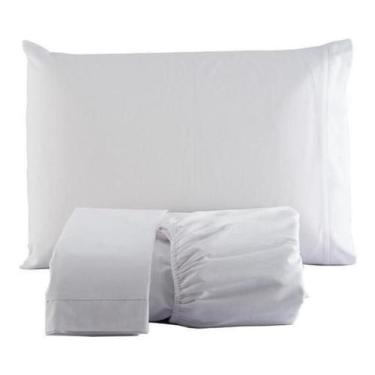 Imagem de Kit Lençol Com Elastico Solteiro Mais Fronha Percal 200 Fios - Bf Conf