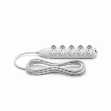 Imagem de Extensão Elétrica 5 Tomadas 3 Pinos 10A Cabo 3X0,75Mm - 2M - Chip Sce