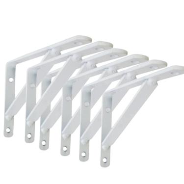 Imagem de Kit 6 Suporte De Prateleira Cantoneira Mão Francesa 25Cm