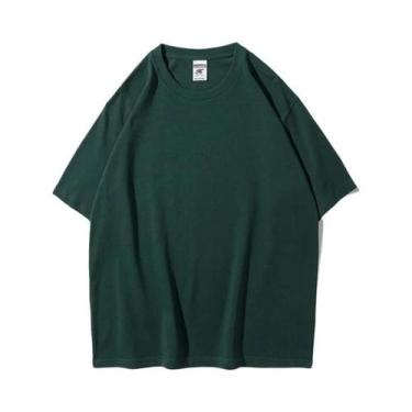 Imagem de Camiseta Masculina Oversized De Algodão 9.9oz, Alta Qualidade, Manga C