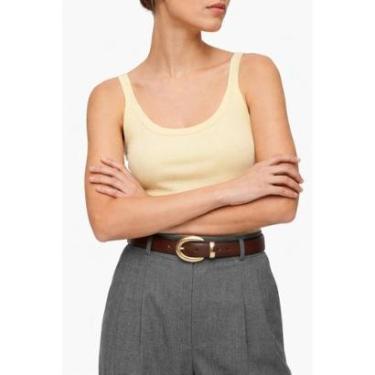 Imagem de Cinto Fivela Gold D Bell Outelet Fashion Café-Feminino