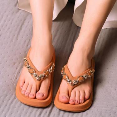 Imagem de Tamanco Chinelo Customizado Beira Rio Plataforma 5cm Cabedal de Pedrar