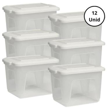 Imagem de Kit 12 Potes Organizador Branco 3L Com Tampa - GIOTTO