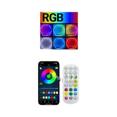 Imagem de Luz LED Hexagonal RGB Regulável Para Garagem, Mudança De Cor, Modo Mús