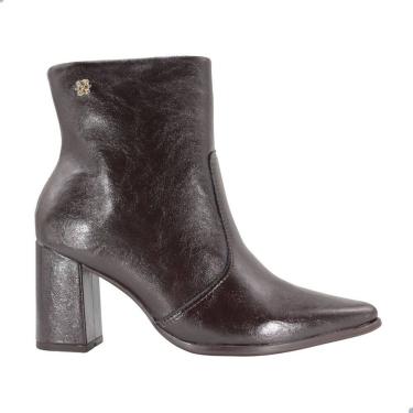 Imagem de Bota Feminina Ramarim Salto Médio Bloco Napa Shine Plus Stout Marrom