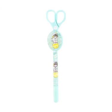 Imagem de Caneta Gel 0.7mm Ponta Extra Fina c/ Mini Tesoura Segura Acoplada Tema