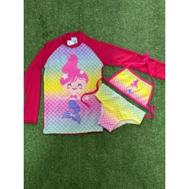 Imagem de Biquini infantil + Camisa UV Proteção Solar UV 50 - Conjunto UV para m