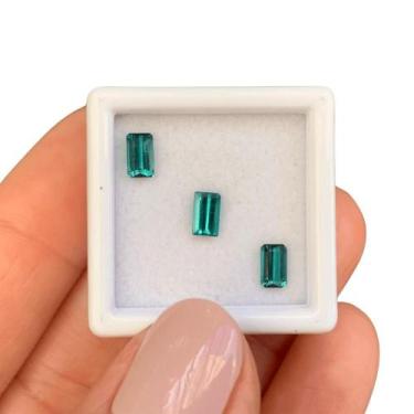 Imagem de Turmalina Azul Baguete Retangular SET 1,11ct - ENE2ESE