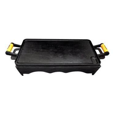 Imagem de Bifeteira Rechaud 0652-RIG 25x45 para Carnes Legumes e Peixes Ferro com Base Canaletada Doméstica Rig Fundidos