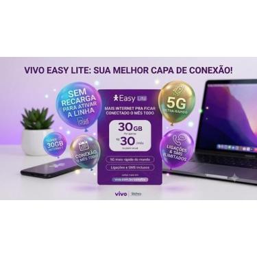 Imagem de Vivo Easy Lite 30GB por apenas R30/mês  Internet, Ligações e SMS Inclu
