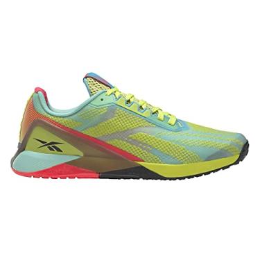 Imagem de Reebok Nano X1 Cross Trainer Masculino, Preto/amarelo ácido/menta pixel, 10