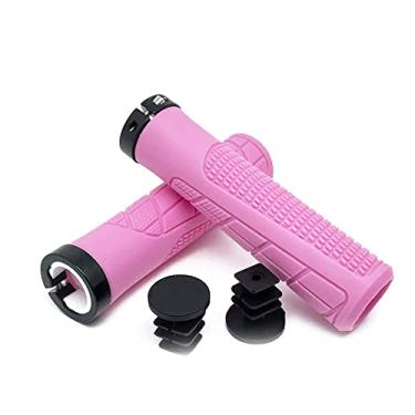 Imagem de BBxunsless Punho de bicicleta 22,2 x 135 mm Capa de aderência de anel de bloqueio unilateral PP/TPR antiderrapante ergonômica casual para guidão para MTB, bicicleta de estrada (rosa)