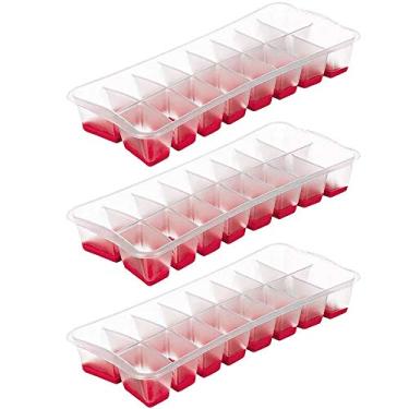 Imagem de Kit 3 Forma Gelo Plástico Fundo Silicone Flexível Sanremo