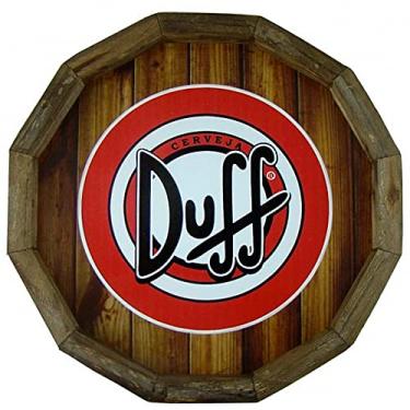 Imagem de Retrofenna Decor - Quadro Tampa de Barril em Madeira Rústica - Cerveja Duff Beer - Sala de Estar