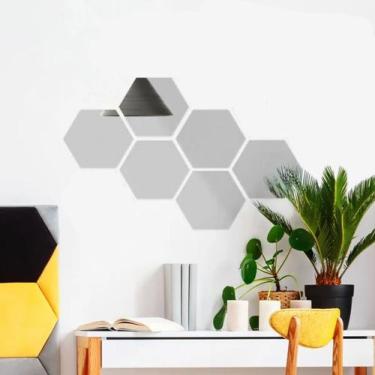 Imagem de Espelho Decorativo Acrílico Grande 22X26cm 6 Pcs Quarto Sala - De Cora