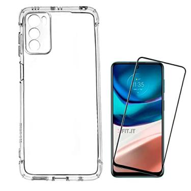 Imagem de Kit Capa Capinha Anti Impacto + Película Cerâmica 5D 9D Compatível com Moto G42