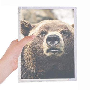 Imagem de Caderno de ursos de animais selvagens com folhas soltas, recarregável, diário de papelaria