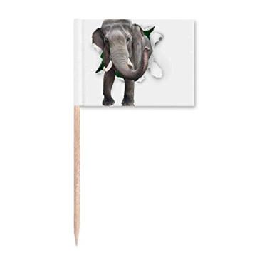 Imagem de Animal Paper Breaks Impact Elefantes Palito de Dente Marcador Topper Decoração de Festa