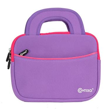 Imagem de Contixo 7" Tablet Sleeve Bag Bom para Contixo V8 / V9 Crianças Tablet, Dragon Toque Y88X Pro / Y88X / M7 Crianças Tablet, iPad Mini 4 3 2 1, Galaxy Tab A 8.0, Amazon Fogo 7 '' e 8''with Acessório bolso (Roxo)