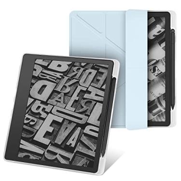 Imagem de Enoxboo Capa dobrável com suporte para Kindle Scribe de 10,2 polegadas, com função automática de despertar e hibernar, compartimento oculto para caneta
