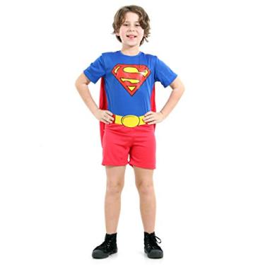 Imagem de Sulamericana Fantasias Super Homem Curto Infantil, G 10/12 Anos, Azul/Vermelho