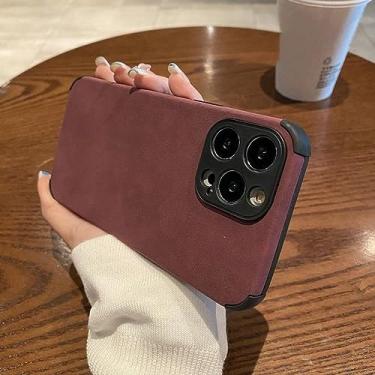 Imagem de Capa de telefone de couro PU para Huawei P50 Pro Lite P40 Nova 10 9 5T Honor 20 30 50 70 Capa de tecido macio fosco à prova de choque, ameixa, para P30