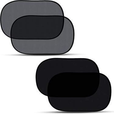 Imagem de EcoNour Persiana de janela de carro para bebês (pacote com 4) | Toldo para SUV, Van, RV, ônibus e caminhonete | Proteção solar para janela lateral do carro | Protetor solar para bebês | GG 63,5 cm x