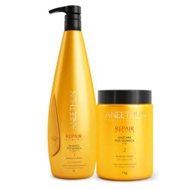 Imagem de KIT PÓS-QUÍMICA REPAIR SHAMPOO + MASCARA LITRO PROFISSIONAL - ANEETHUN