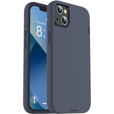 Imagem de ORIbox Capa para iPhone 13 mini para iPhone 12 mini, azul, [proteção contra quedas de grau militar de 3,5 m], capa antiqueda de silicone líquido resistente à prova de choque para iPhone 13/12 mini,