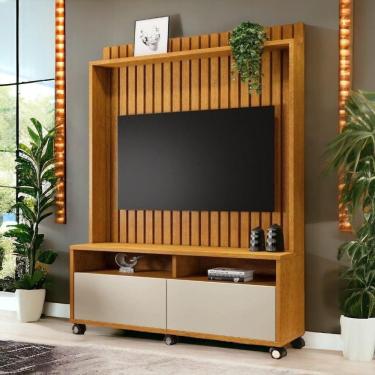 Imagem de Estante Home Para Tvs 50&quot; Estilos Naturalle E Off Ripado Carmolar
