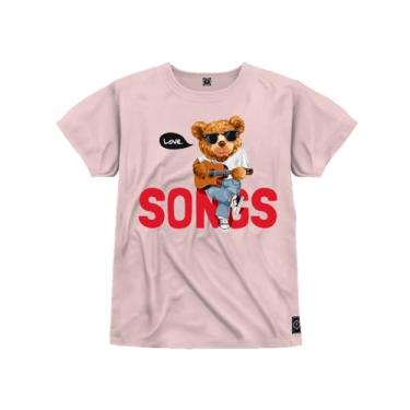 Imagem de Camiseta Infantil Algodão Estampada Urso Bad Boy Rosa 14