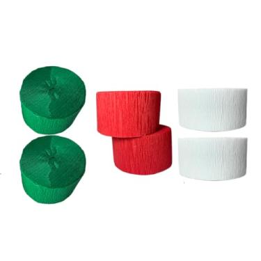 Imagem de Transmissores de papel crepom de Natal, Red, Green and White 2 Rolls Each