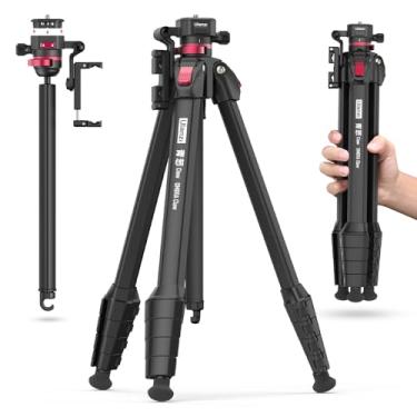 Imagem de ULANZI TT07 Tripé de viagem leve Ombra, tripé de câmera de alumínio profissional de 5 seções com garra design de liberação super rápida, para câmeras Canon Nikon Sony DSLR iPhone, carga máxima de 7,7