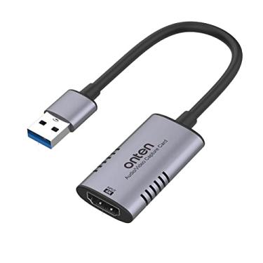 Imagem de Placa de captura de vídeo, dispositivo de captura de vídeo HDMI 4K, HD 1080p 30fps ao vivo e grabber de áudio de vídeo para jogos, streaming, ensino, videoconferência