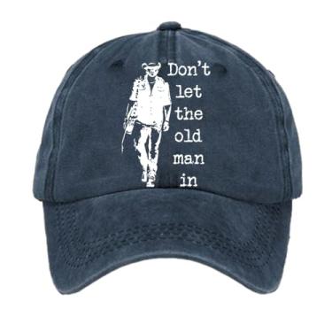 Imagem de Boné Don't Let The Old Man in Hat Country Music Boné Old Man Vintage Bandeira Americana Chapéus Western Country Unissex, B-walking-azul-marinho, M