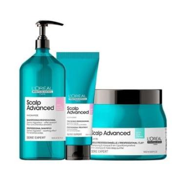 Imagem de Kit L'Oréal Professionnel Serie Expert Scalp Advanced - Shampoo e Tratamento e Máscara 2 em 1 500ml-Unissex