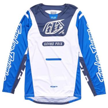 Imagem de Troy Lee Designs Camiseta Moto adulto GP Pro, Mistas, branco/azul, XXG