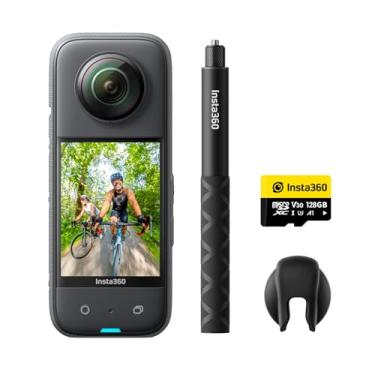 Imagem de Insta360 X3 Kit Get-Set (128 GB) - câmara de ação 360 resistente à água, sensor de 1/2", 5,7 K 360, fotos 72 MP, estabilização, ecrã táctil de 2,29 ", edição pela IA, Live Streaming, webcam