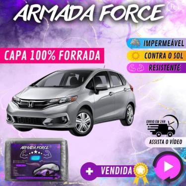 Imagem de Capa Cobrir Carro FIT 100% Forrada Armada Force 100% Impermeável Forro