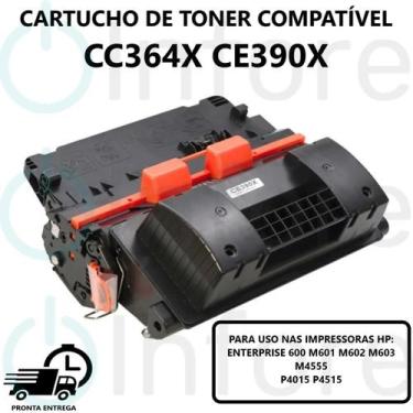 Imagem de Cartucho de Toner Compatível 64x cc364x ce390x 90x 364x 390x 600 M601 