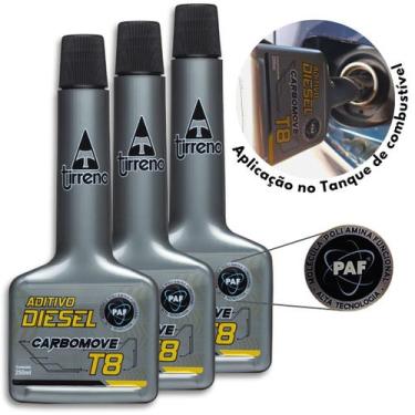 Imagem de 3 Aditivo Descabonizante Carbomove T8 Tirreno Diesel Aplicação no Tanq