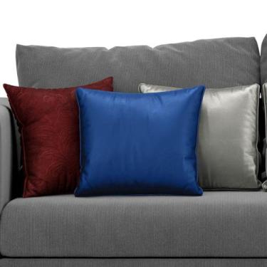 Imagem de Kit com 3 Almofadas Luxuosas Várias Cores 35x35 - ARADECOR, AZUL MARIN