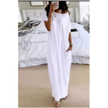 Imagem de Vestido gola caída - Regina Gonçalves, Branco, M veste 42/44
