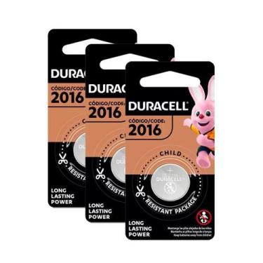 Imagem de 3 Pilhas Cr2016 Duracell 3V Bateria Moeda Dl2016 Original
